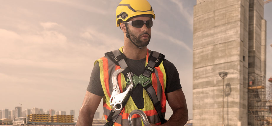 Wearing a full-body harness when working at heights is important