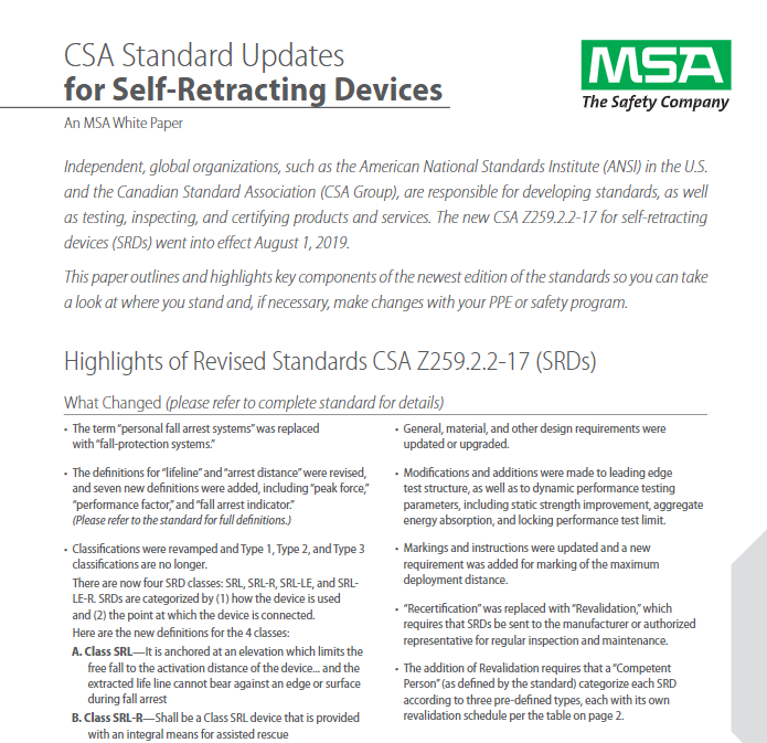 CSA Standard Updates